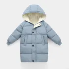 Детское пуховое пальто, зимняя парка с хлопковой подкладкой для мальчиков и девочек-подростков, утепленные Длинные куртки, верхняя одежда для малышей