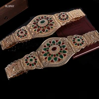 arabic caftan wedding rhinestone belts gold luxury moroccan bridal jewelry belts ethnic women waist chains bride accessories