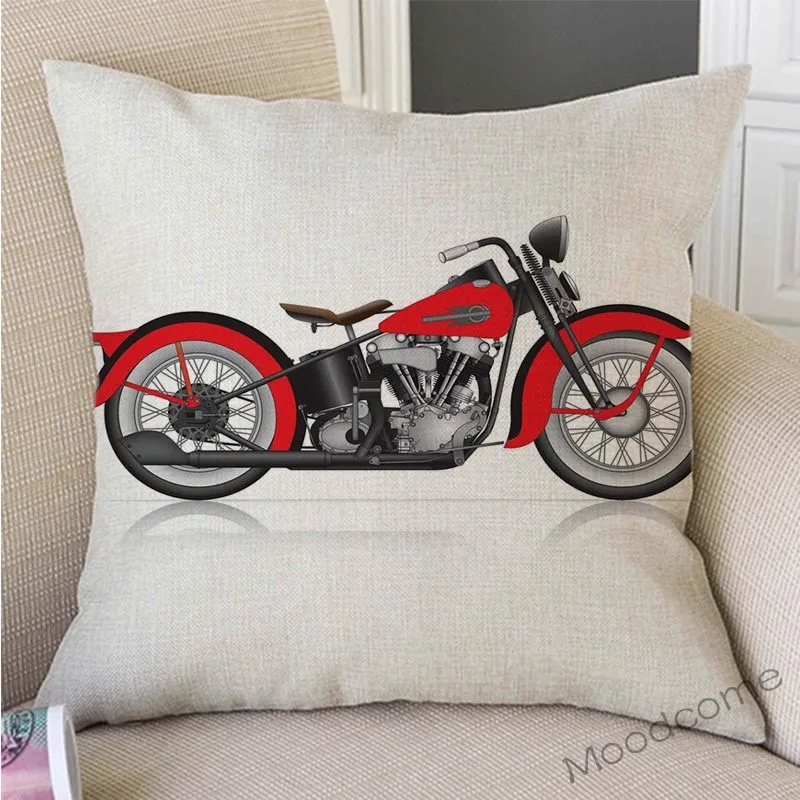 Чехол для подушки в скандинавском стиле с изображением мотоцикла гоночного
