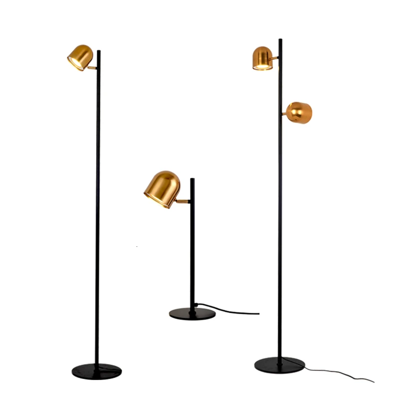 Роскошная золотая металлическая напольная лампа черное основание крепеж