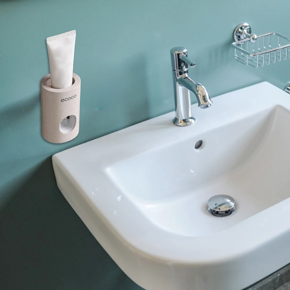 

Automatic Toothpaste Dispenser Toothpaste Squeezer Wall Mount Dust-Proof Toothbrush Holder Wall Mounted Bathroom Accessories Set