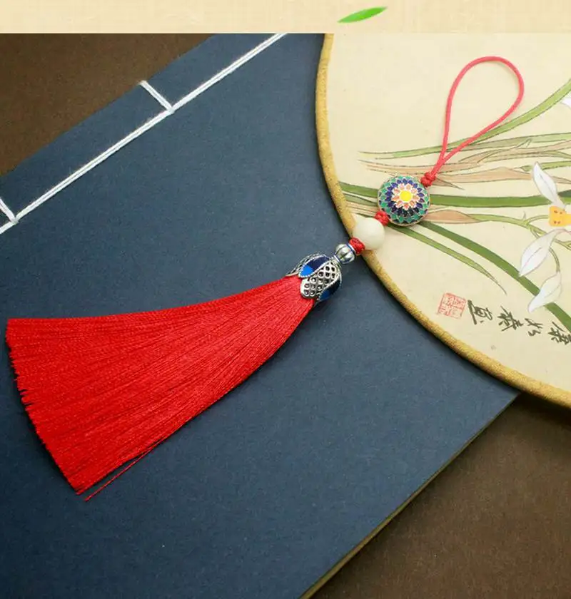 

Original white jade lotus gradient tassel mobile phone chain bag pendant phone grip holder chain cute phone chain strap