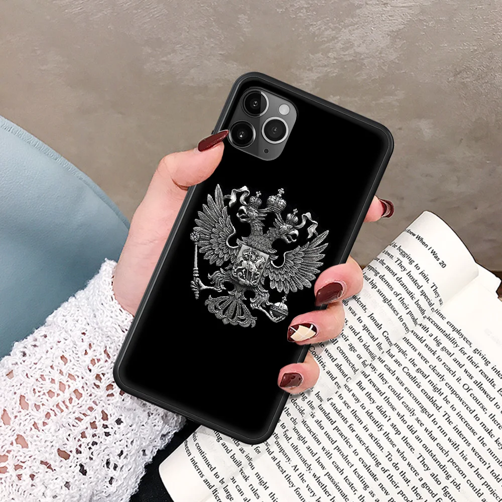 

Russia Flag national emblem Phone Case For IPhone 5 5S SE 5C 6 6S 7 8 Plus X XS XR 11 12 Mini Pro Max 2020 black Back 3D Cell