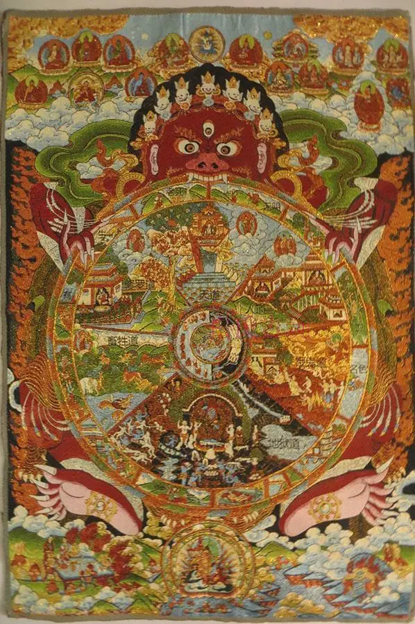 

Tibetan Buddhist / Nepal / Gold Tapestry / Thangka / Reincarnation / Thangka
