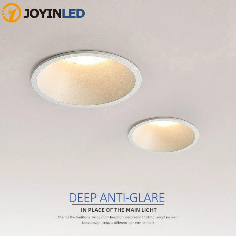 Lámpara de techo LED anticorrosión para dormitorio, foco empotrable antideslumbrante, regulable, color blanco y negro, 2021