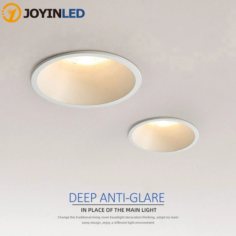 Round Downlight Recessed Led Lamp Deep Anti-Glare Spot 5W 7W 12W 15W Lighting Living Room Bedroom Hotel Cafe Ceiling | Лампы и