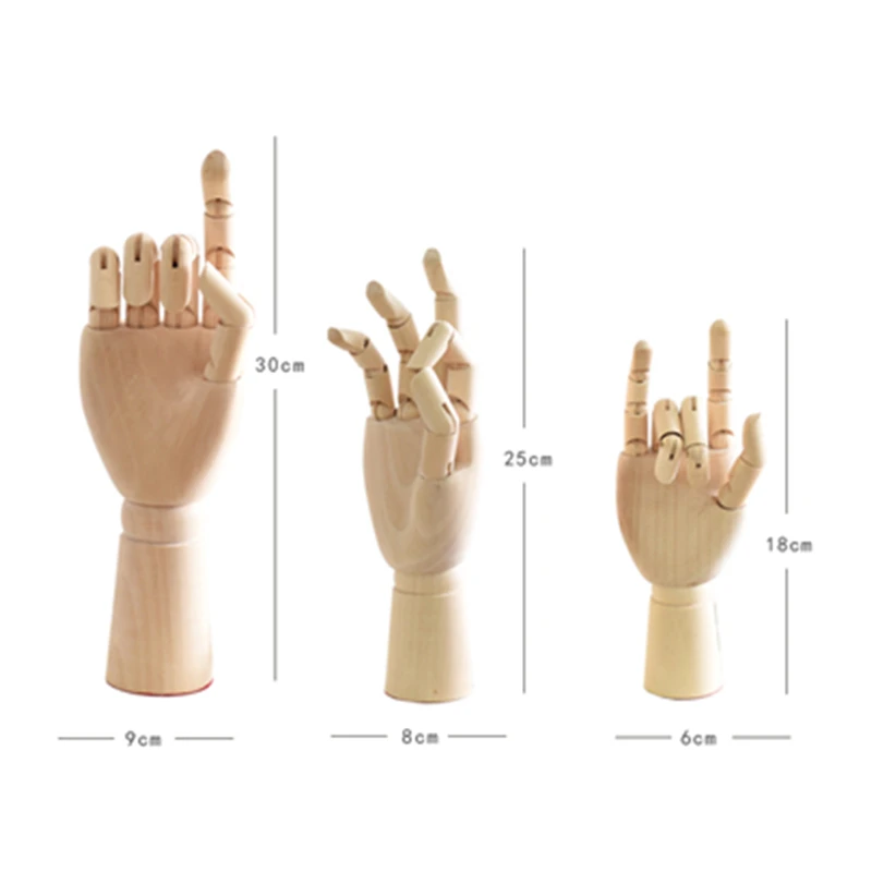 

Wooden Hand Figurines Rotatable Joint Hand Model Drawing Sketch Mannequin Miniatures Wooden Decoration