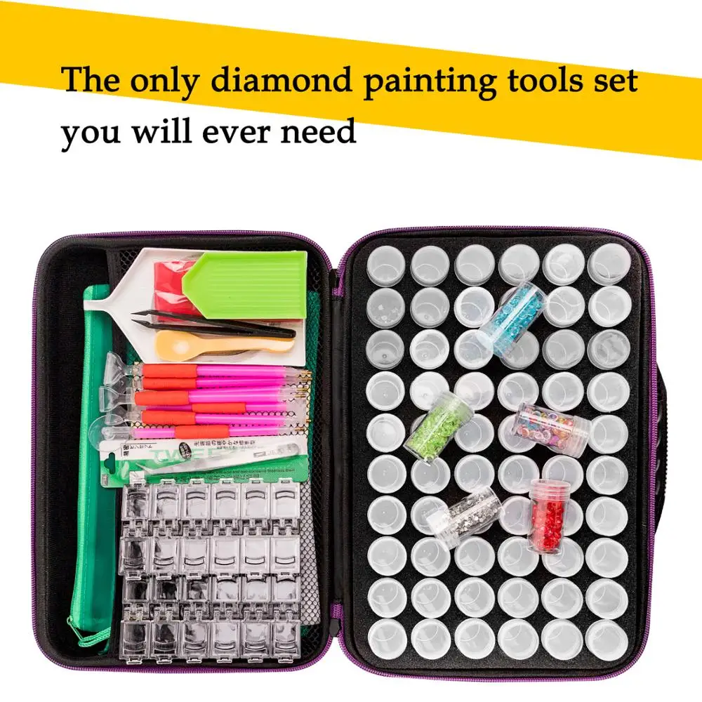 5D Hobby Diamond Inlaid Embroidery Accessories 142 Pieces of Painting Storage Box Cross Stitch Beads | Дом и сад