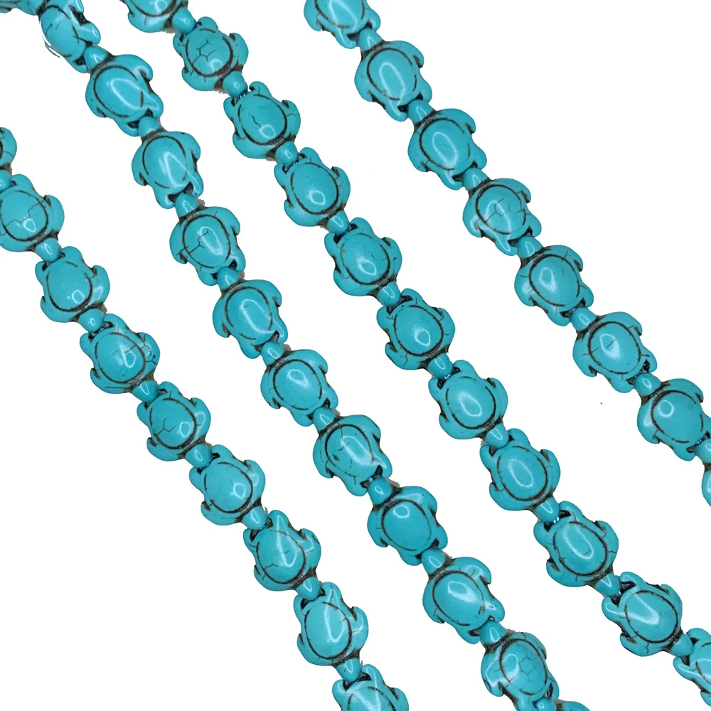 Бирюзовые бусины для изготовления ювелирных изделий резные в виде морской