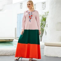 turkish muslim saudi clothing plus size dress hit color embroidered ramadan skirt long sleeve casual indian african ethnic robe