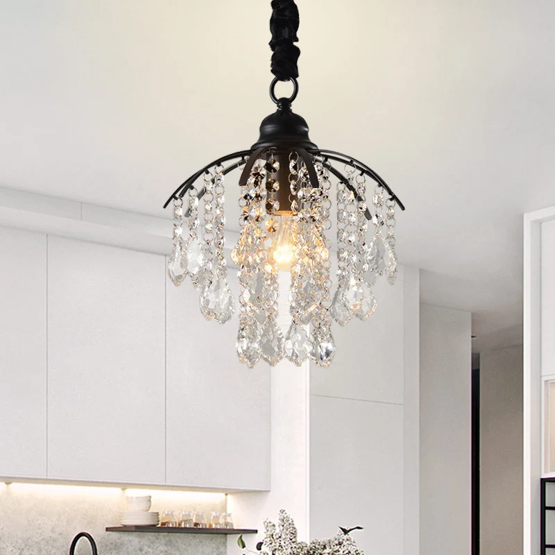 

American Crystal Chandelier Corridor porch Cloakroom Creative Balcony Small chandelier Restaurant Study Bedroom E27