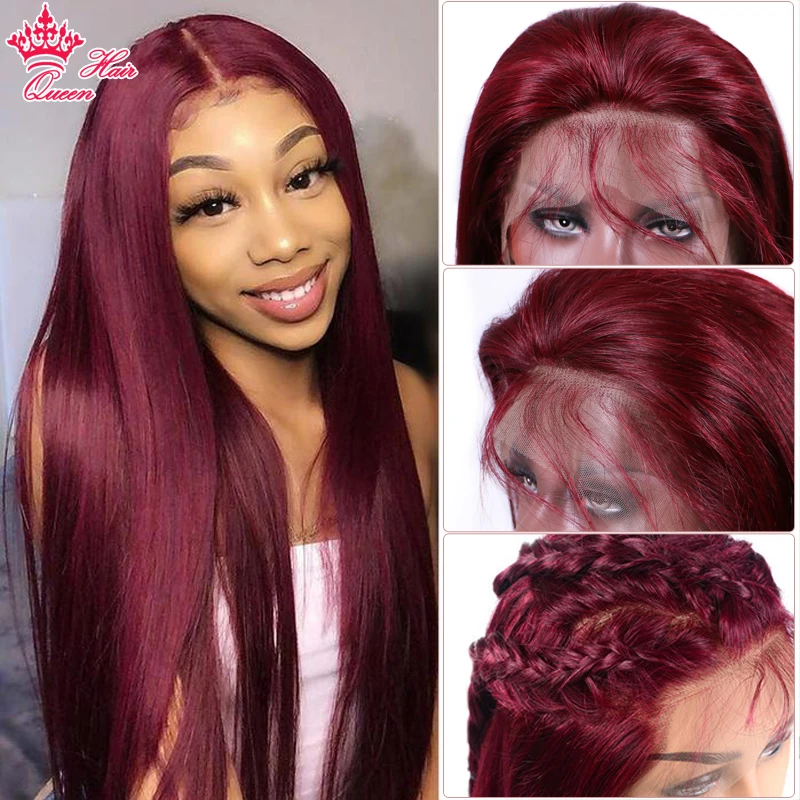 Королевские волосы Официальный магазин # 99J кружевные передние парики