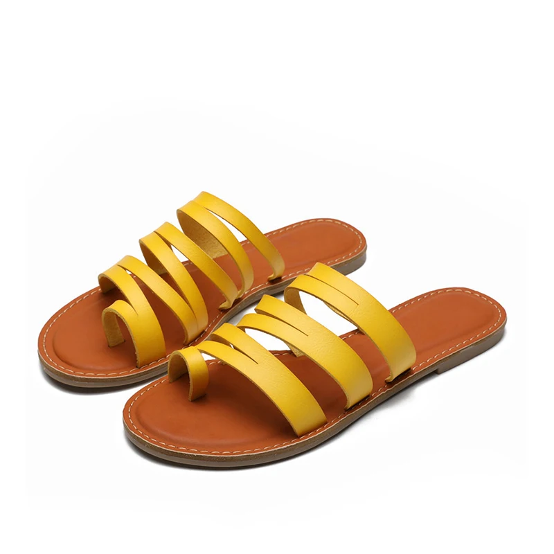 Шлепанцы женские из ПУ кожи мягкая подошва классические повседневные плоская