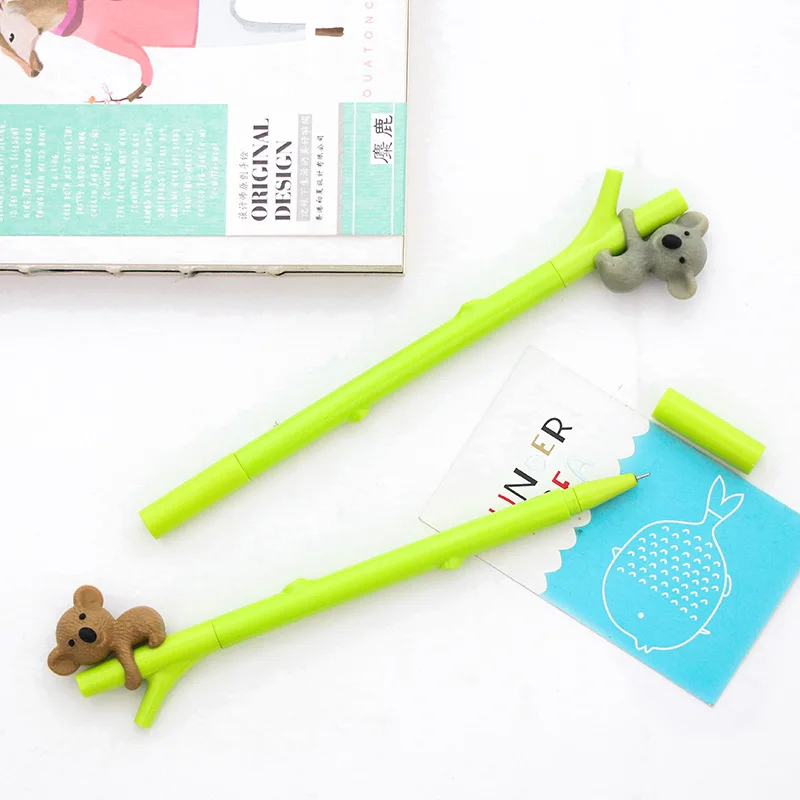 3 шт. 0 38 мм креативные милые коала ветви с черными чернилами гелевая ручка