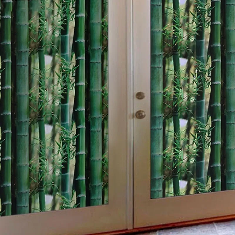 3D зеленая бамбуковая статическая стеклянная оконная пленка непрозрачная Прямая