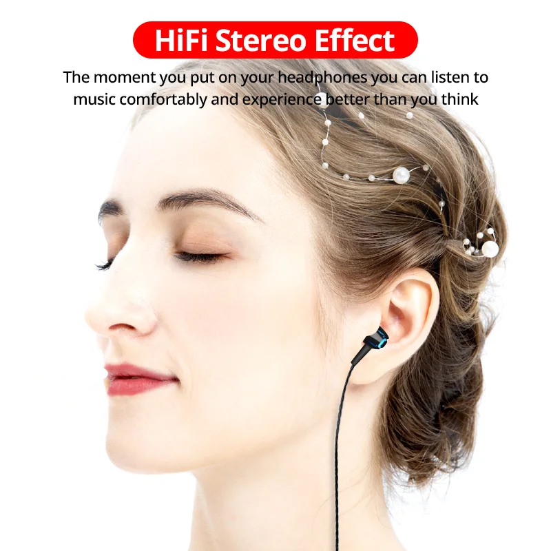 Вкладыши проводные наушники стерео провод Управление с микрофоном 3 5 мм AUX Бас