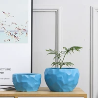 light luxury ceramic flower pot nordic style creative blue black gold greenplant flower pot indoor and outdoor garden decoration
