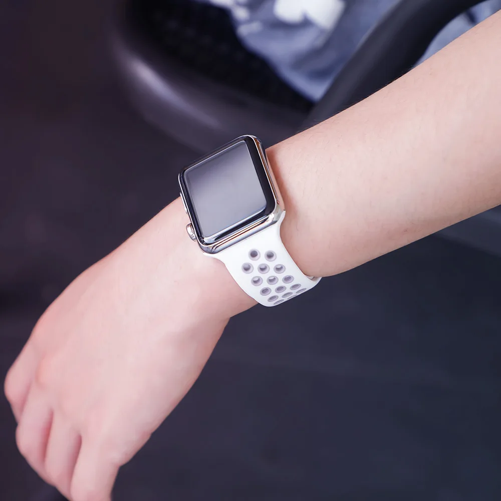 Спортивный ремешок для apple watch band 4 5 42 мм/38 мм iwatch band 44 мм/40 мм ремешок силиконовый браслет дышащий ремешок для часов серии 5 4 3 2