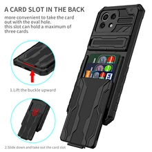 Hybrid Armor Shockproof Wallet Card Holder Case For Xiaomi Mi Redmi Note 11 Lite 11T POCO M3 X3 NFC 5G 9 Pro 9A 9C 9T 10 10s 4G