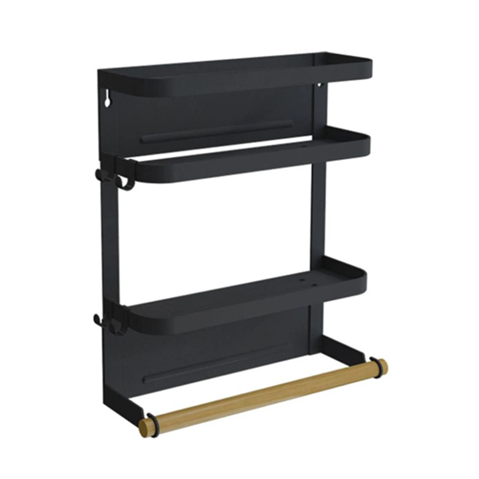 

Foldable Refrigerator Organizer Magnetic Fridge Spice Rack Paper Towel Holder Multi-purpose Kitchen Storage Shelf RT88