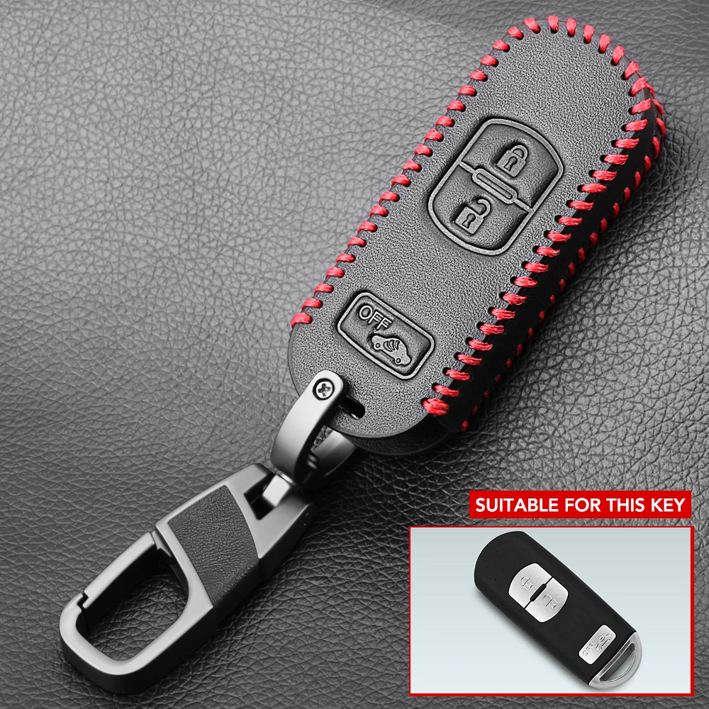 Кожаный чехол для автомобильных ключей защитный MAZDA 2 3 5 6 Чехол брелока