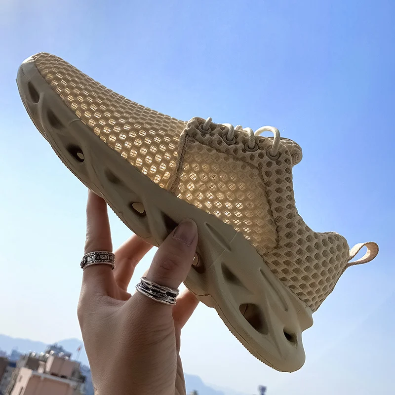 

Damyuan Men Lightweight Casual Running Shoes Shockproof Lack Up Breathable Male Sneakers Height Increase Walking Gym Shoes Man