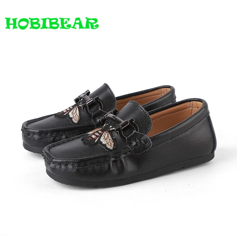 HOBIBEAR Hot Sale Boy Loafers Shoes For Kid Handmade Children Slip On Casual Shoe Designer Girls Kids Flats Leather | Детская одежда и