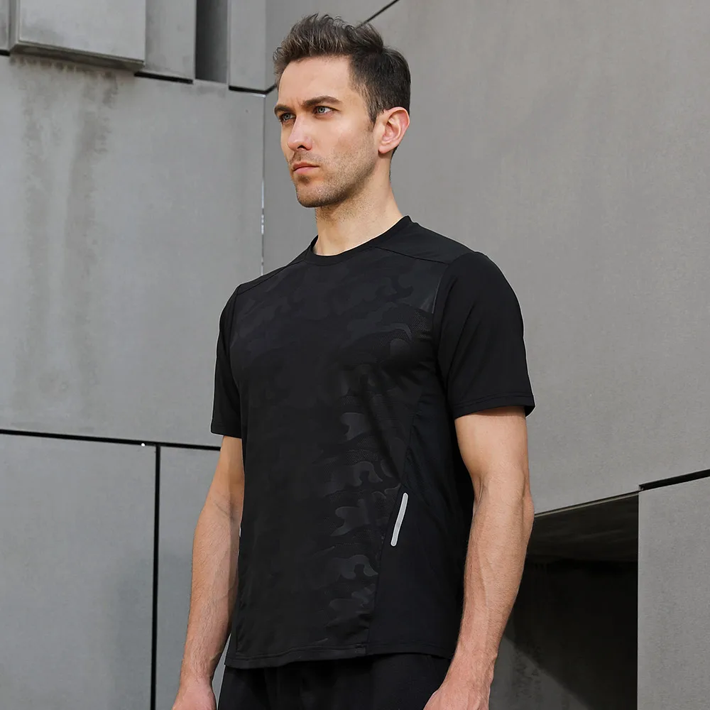 Men's Quick Dry Running T Shirt Short Sleeve Tops Breathable Polyester T Shirt For Men Fitness Camping Hiking Cycling T-Shirts