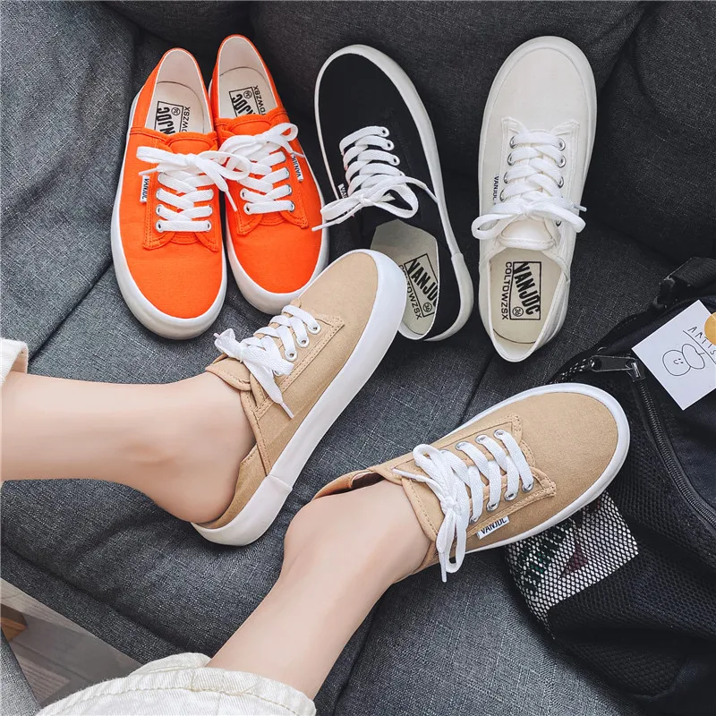 

Chunky White Sneakers Women Flat Platform Canvas Shoes Spring Summer Fashion Round Toe Casual Shoes Ladies Sneakers Low Cut New