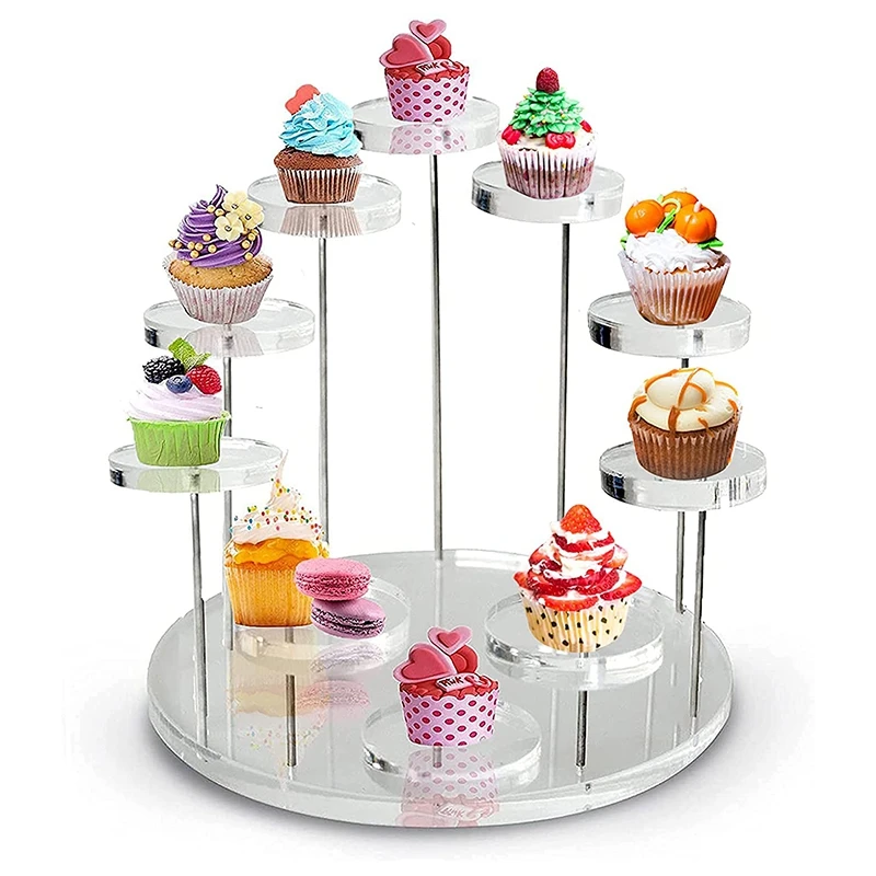 

Acrylic Cupcake Holder Stand, Round Cupcake Tower Display Stand, Premium Dessert Stand Cupcake Holders, for Parties