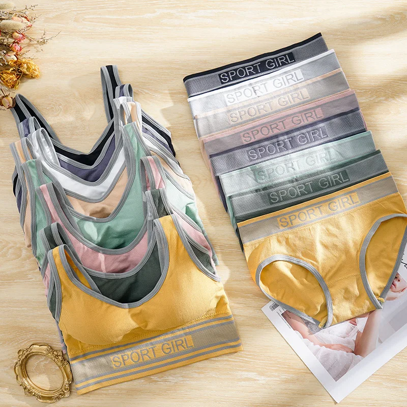 

Хлопковые топы, женские топы, трусики, комплект нижнего белья, мягкая одежда для активного отдыха, нижнее белье, укороченный топ и трусики дл...