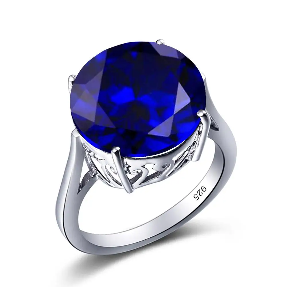 

Sterling Silver 925 Ring For Women Wedding Engagement Jewelry Round Vintage Sapphire Punk Rings Handmade Fine Jewelry Wholesale
