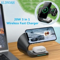 20w fast charging stand 4 in 1 magnetic wireless charger station for apple iphone 12 pro max airpods pro apple watch 6 5 4 3 2