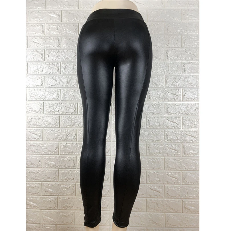 

Autumn Faux Leather Legging Fitness 2019 Push Up Sexy Black Leggings Calzas Mujer Leggins Stretchy Pants Athletic Trousers A20