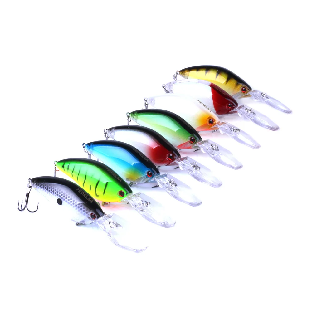 

Hengjia 1pcs 11cm 18g Deep Diving Crankbait Artificial Wobbler Hard Bait Rattling Fishing Lure Tackle