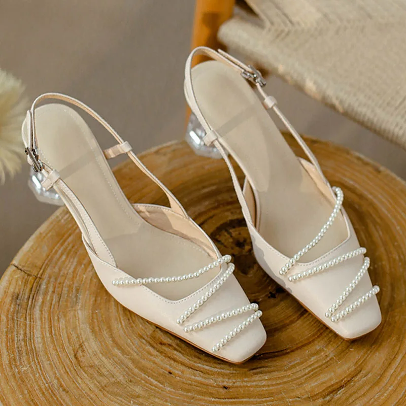 2022 прозрачные сандалии на квадратном каблуке женские туфли из натуральной кожи с