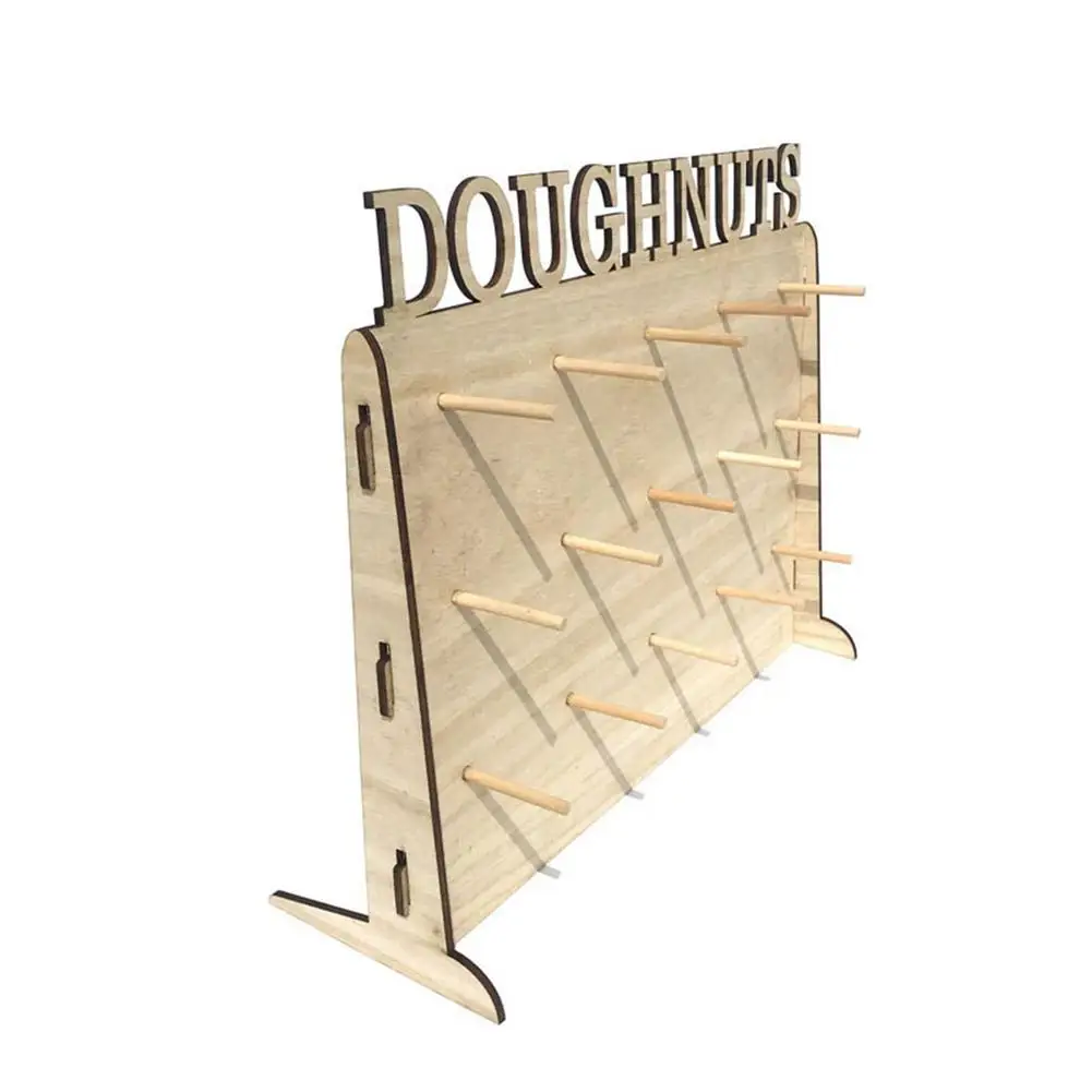 

Doughnut Display Board Wooden Doughnut Holder Stand Party Reusable Dessert Display Rack Ornament Candy Car Birthday Party Dec