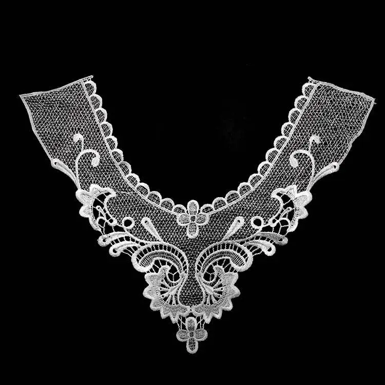 С вышивкой с круглой горловиной для творчества искусственные Съемная воротники