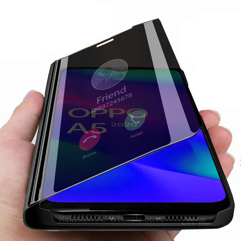 Зеркальный флип-чехол для смартфона Oppo A5 2020 A9 | Мобильные телефоны и аксессуары
