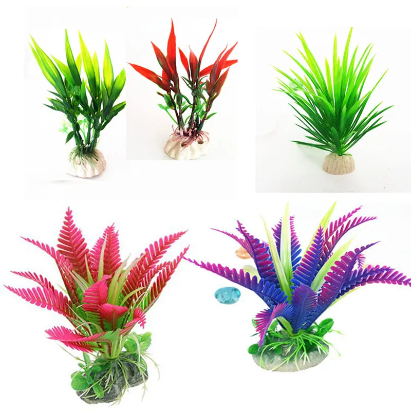 1 шт. Маленькие искусственные аквариумные растения украшения пластиковые