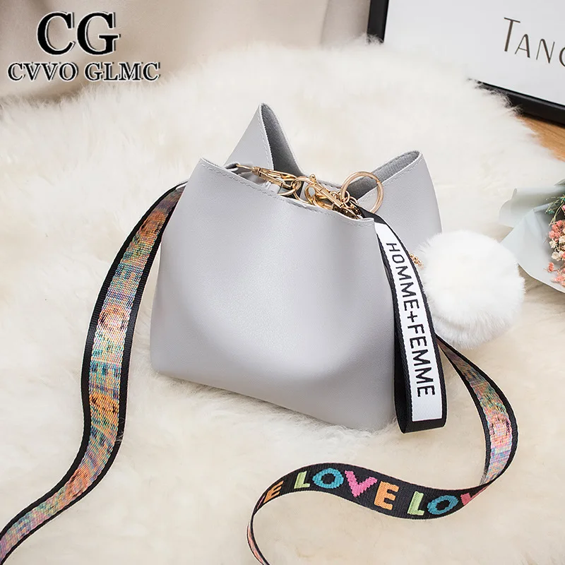 

Cvvo Glmc 2021 new fashion handbag ladies bucket retro shoulder bag simple messenger bag tote bag