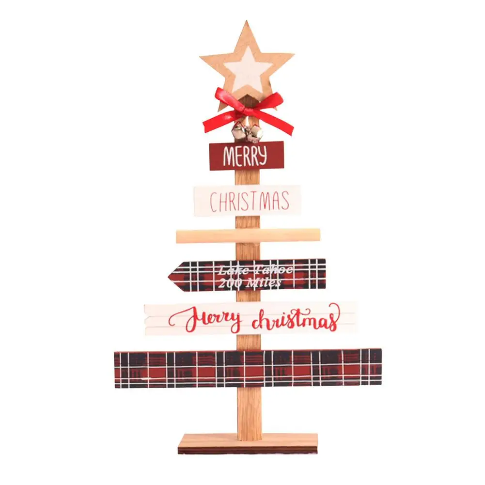 

Mini Christmas Tree Wooden Tabletop Christmas Tree With Star Treetop And Bells Christmas Ornaments Christmas Gifts For Home D