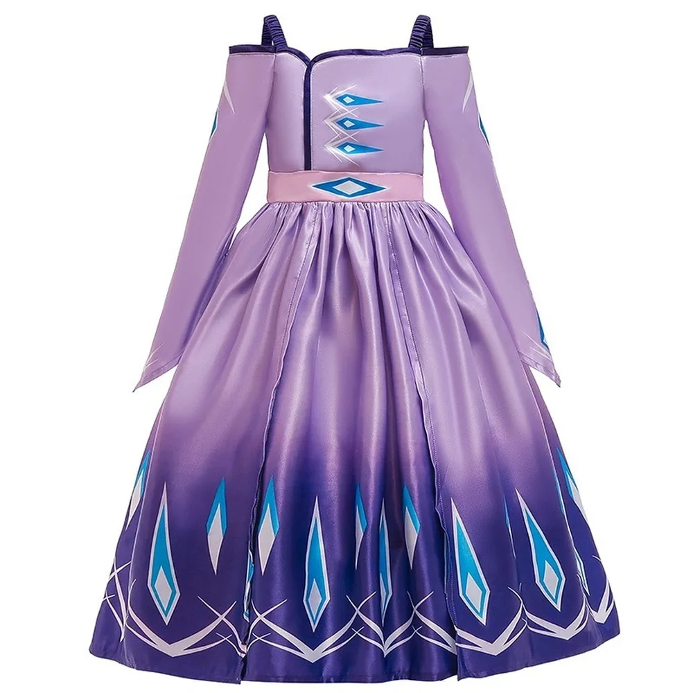 Aisha Dress For Girls Clothing ice Snow Elsa Christmas Cosplay Birthday Carnival Party Princess Strap Dresses 3-11 year | Детская одежда