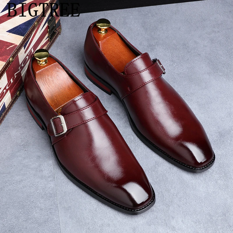 Модная обувь с ремешком в виде Монка Элегантная мужская Итальянская официальная