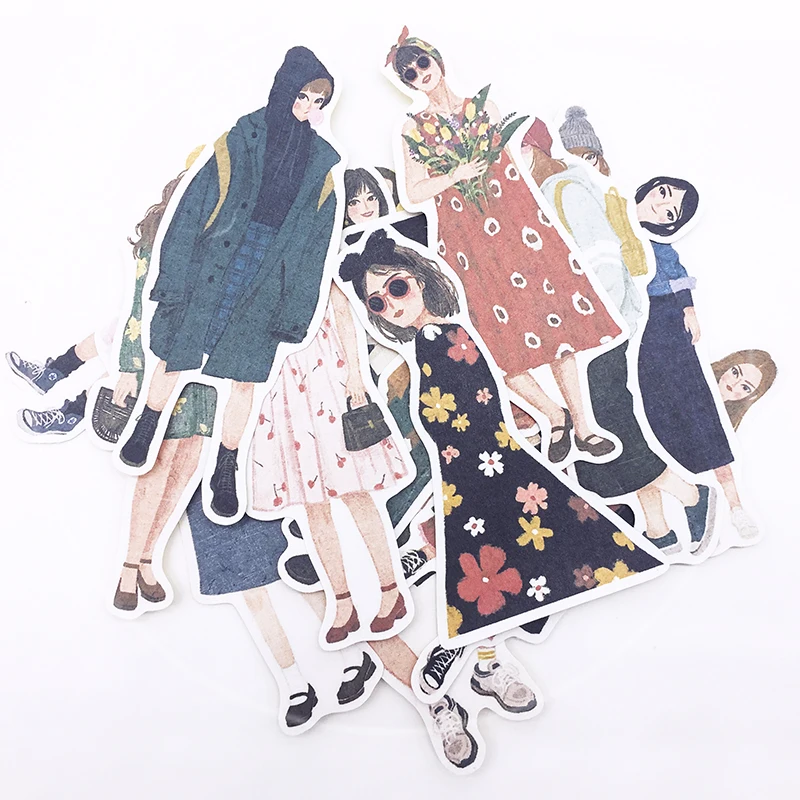 15 шт./лот романтический французский девушка наклейка Diy альбом оформленный
