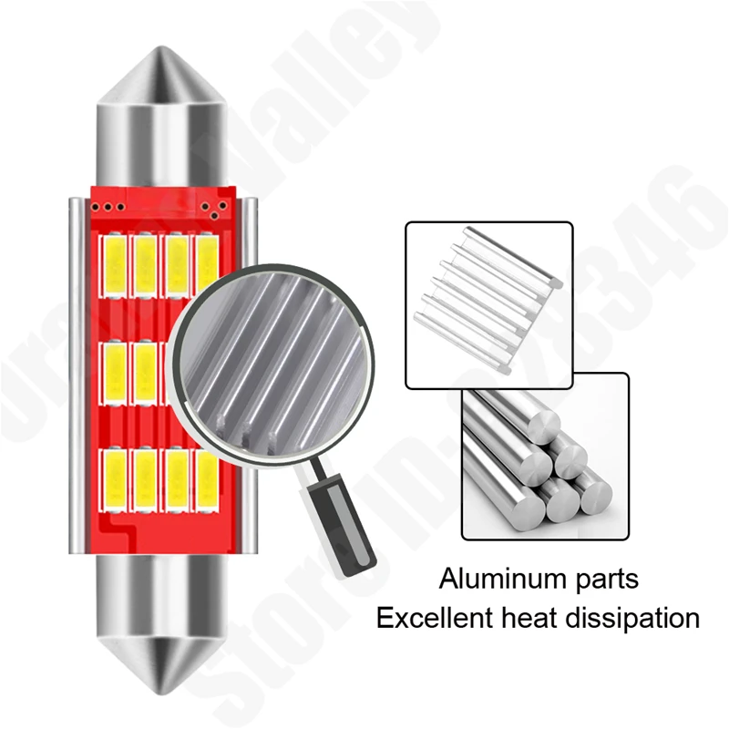100 шт. 31 36 39 41 мм 10 светодиодный 12 SMD 4014 автомобильные C5W купольные Лампы Canbus лампы