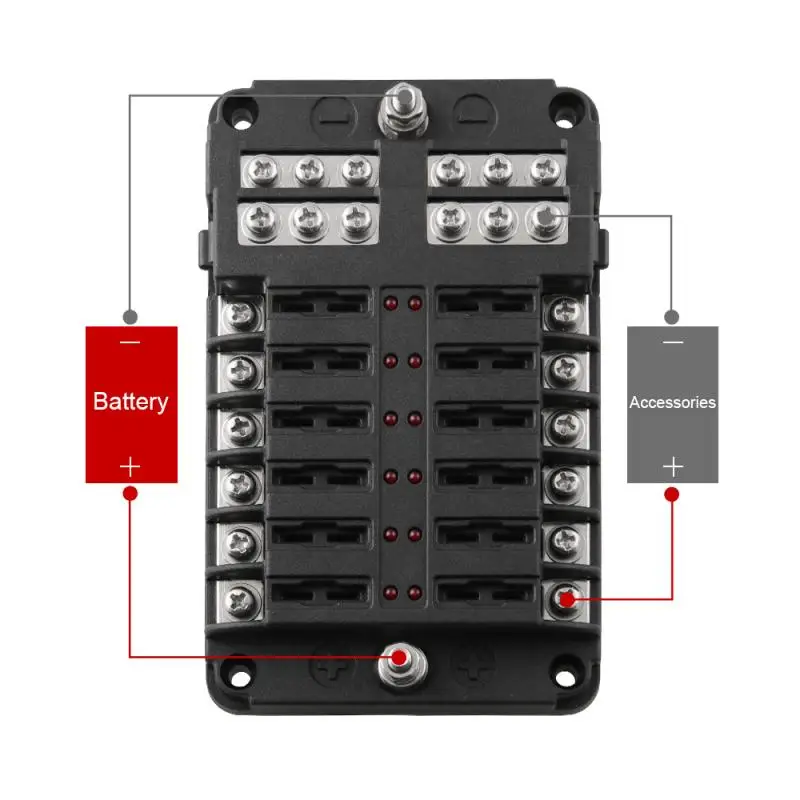 Универсальная Светодиодная лампа 12-контактный блок предохранителей с