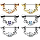 14 шт.лот циркониевое Опаловое кольцо для сосков пикантные кольца из нержавеющей стали для сосков Кольца для сосков ювелирные изделия для пирсинга тела 14G