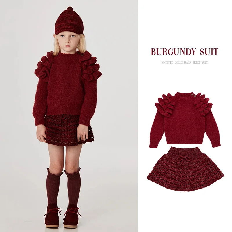 

Зимний женский свитер, новинка 2021, Рождественский свитер, одежда для девочек, Детский свитер, короткая юбка для девочек, детская одежда