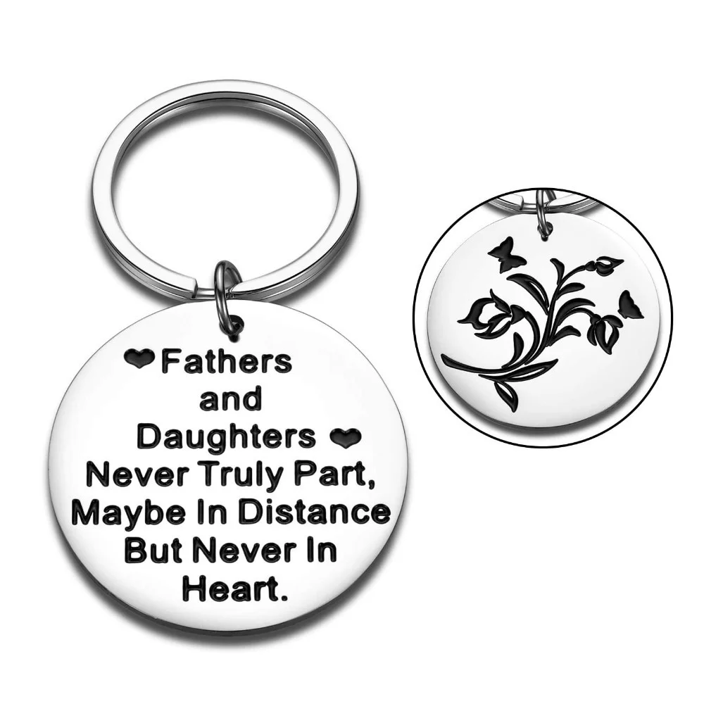 

Dad Keychain Present from Daughter Fathers Day for dy Papa Thank You Birthday Men Grandfather Keyring